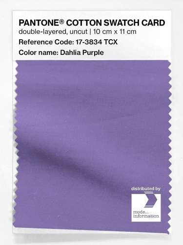 PANTONE® COTTON SWATCH CARD 17-3834 TCX Dahlia Purple