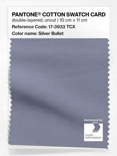PANTONE® COTTON SWATCH CARD 17-3933 TCX Silver Bullet