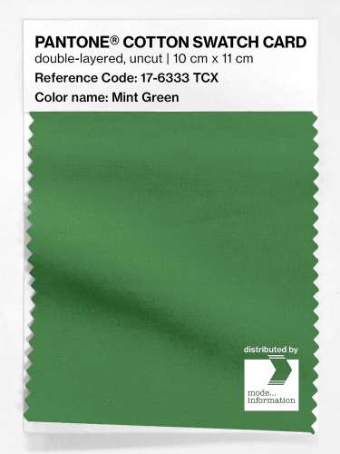 PANTONE® COTTON SWATCH CARD 17-6333 TCX Mint Green