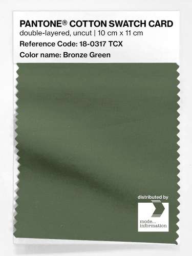 Product image of the product “PANTONE® COTTON SWATCH CARD 18-0317 TCX Bronze Green ”