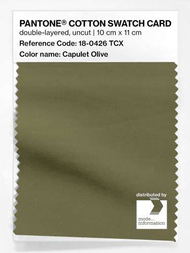 Product image of the product “PANTONE® COTTON SWATCH CARD 18-0426 TCX Capulet Olive ”