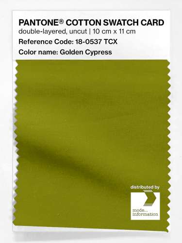 Product image of the product “PANTONE® COTTON SWATCH CARD 18-0537 TCX Golden Cypress ”