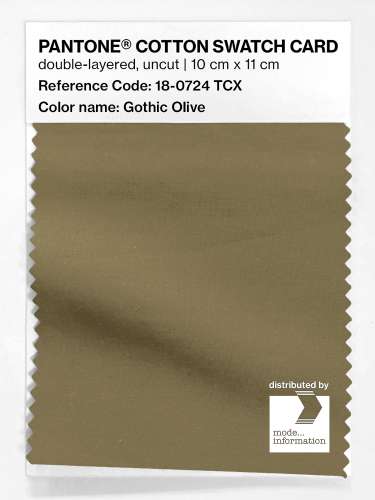 PANTONE® COTTON SWATCH CARD 18-0724 TCX Gothic Olive