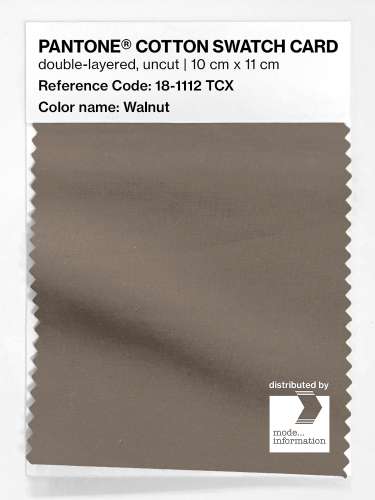 PANTONE® COTTON SWATCH CARD 18-1112 TCX Walnut