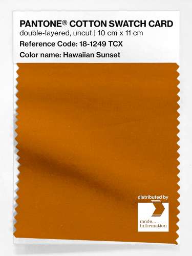 PANTONE® COTTON SWATCH CARD 18-1249 TCX Hawaiian Sunset