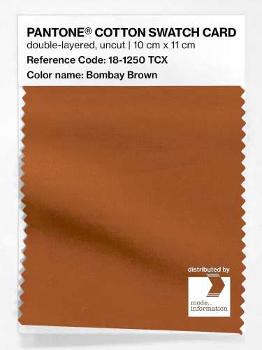 Product image of the product “PANTONE® COTTON SWATCH CARD 18-1250 TCX Bombay Brown ”