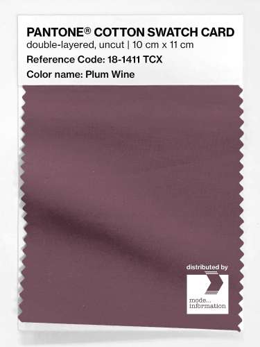 PANTONE® COTTON SWATCH CARD 18-1411 TCX Plum Wine