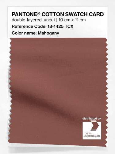 PANTONE® COTTON SWATCH CARD 18-1425 TCX Mahogany