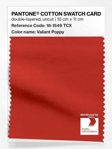 Artikelbild des Artikels “PANTONE® COTTON SWATCH CARD 18-1549 TCX Valiant Poppy “