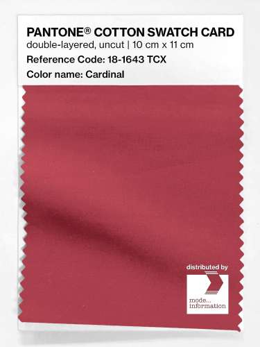 Product image of the product “PANTONE® COTTON SWATCH CARD 18-1643 TCX Cardinal ”