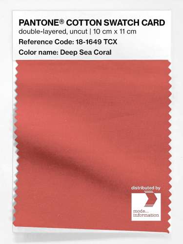 Product image of the product “PANTONE® COTTON SWATCH CARD 18-1649 TCX Deep Sea Coral ”