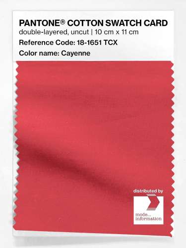 PANTONE® COTTON SWATCH CARD 18-1651 TCX Cayenne