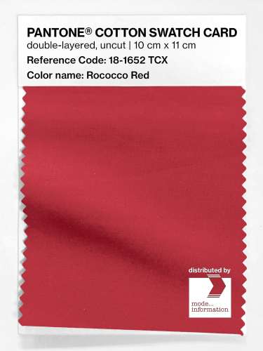 PANTONE® COTTON SWATCH CARD 18-1652 TCX Rococco Red