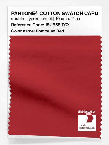 PANTONE® COTTON SWATCH CARD 18-1658 TCX Pompeian Red