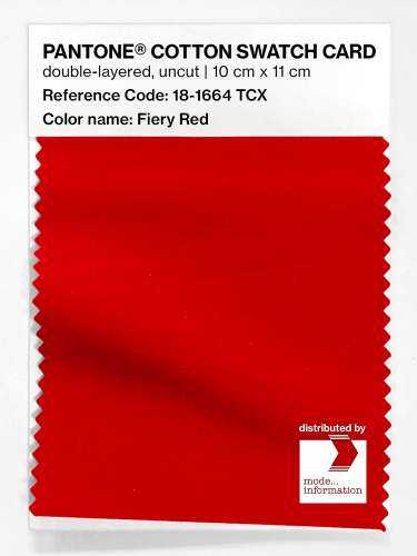 Artikelbild des Artikels “PANTONE® COTTON SWATCH CARD 18-1664 TCX Fiery Red “