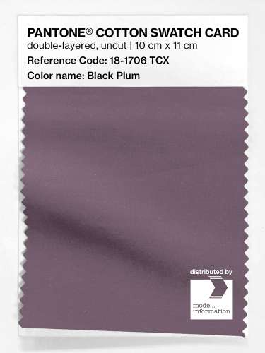 PANTONE® COTTON SWATCH CARD 18-1706 TCX Black Plum
