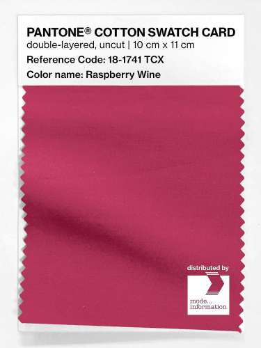 PANTONE® COTTON SWATCH CARD 18-1741 TCX Raspberry Wine
