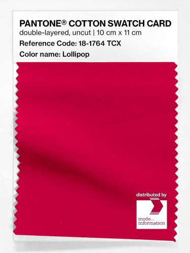 PANTONE® COTTON SWATCH CARD 18-1764 TCX Lollipop