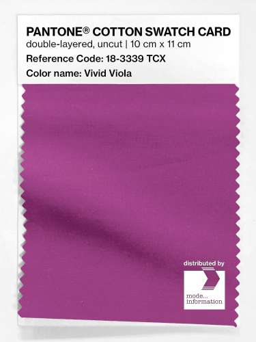 Product image of the product “PANTONE® COTTON SWATCH CARD 18-3339 TCX Vivid Viola ”