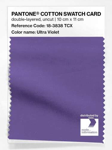 PANTONE® COTTON SWATCH CARD 18-3838 TCX Ultra Violet
