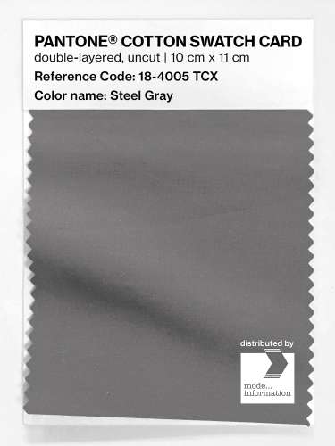 PANTONE® COTTON SWATCH CARD 18-4005 TCX Steel Gray