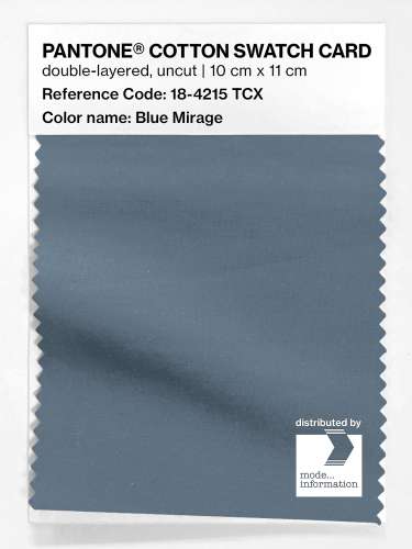Product image of the product “PANTONE® COTTON SWATCH CARD 18-4215 TCX Blue Mirage ”