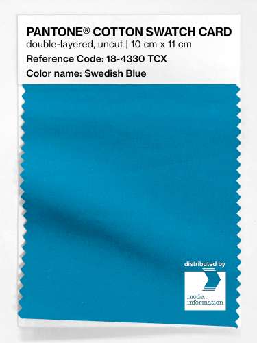 PANTONE® COTTON SWATCH CARD 18-4330 TCX Swedish Blue