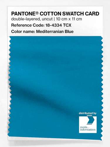 PANTONE® COTTON SWATCH CARD 18-4334 TCX Mediterranian Blue