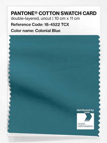 PANTONE® COTTON SWATCH CARD 18-4522 TCX Colonial Blue
