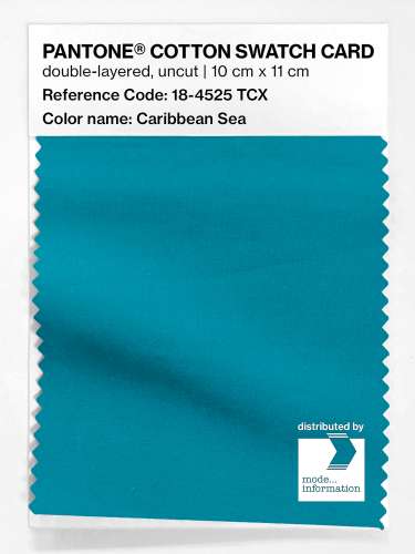 PANTONE® COTTON SWATCH CARD 18-4525 TCX Caribbean Sea