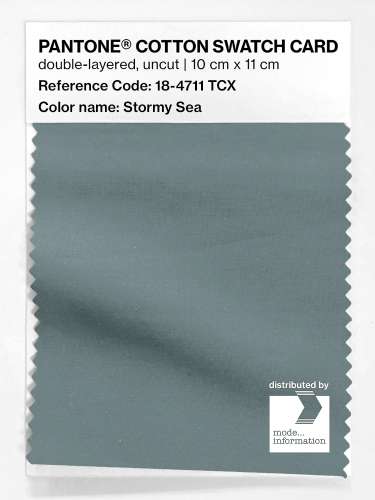 PANTONE® COTTON SWATCH CARD 18-4711 TCX Stormy Sea