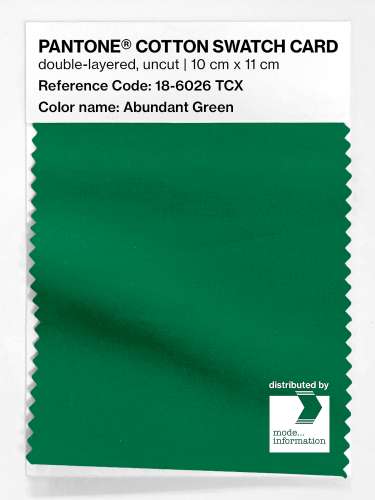 Artikelbild des Artikels “PANTONE® COTTON SWATCH CARD 18-6026 TCX Abundant Green “