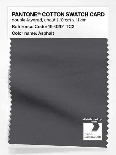 PANTONE® COTTON SWATCH CARD 19-0201 TCX Asphalt