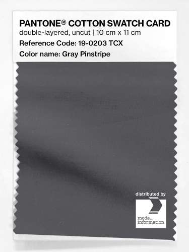 PANTONE® COTTON SWATCH CARD 19-0203 TCX Gray Pinstripe