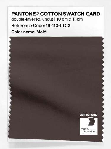PANTONE® COTTON SWATCH CARD 19-1106 TCX Molé