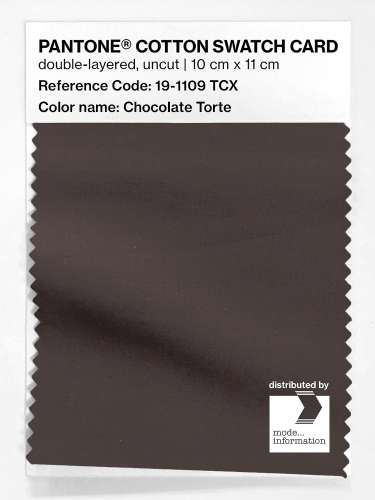 PANTONE® COTTON SWATCH CARD 19-1109 TCX Chocolate Torte