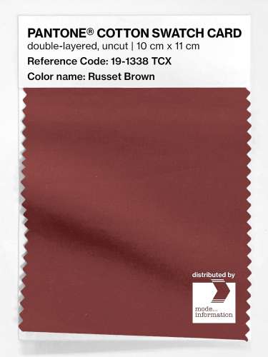PANTONE® COTTON SWATCH CARD 19-1338 TCX Russet Brown