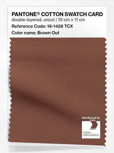PANTONE® COTTON SWATCH CARD 19-1428 TCX Brown Out