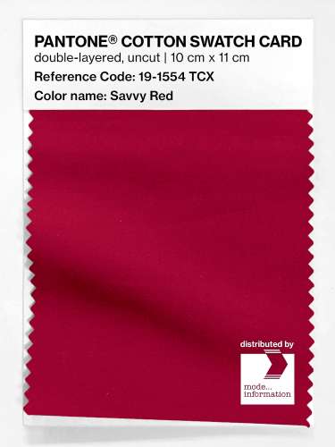 Artikelbild des Artikels “PANTONE® COTTON SWATCH CARD 19-1554 TCX Savvy Red “