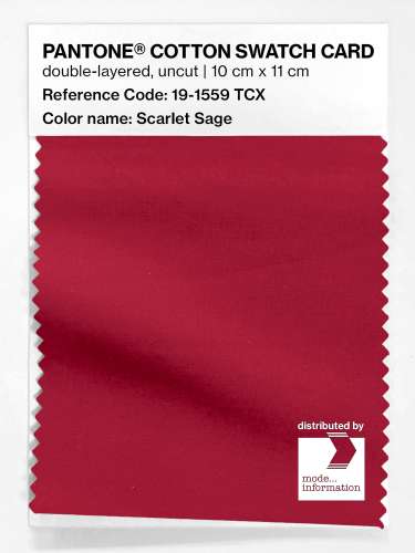 Product image of the product “PANTONE® COTTON SWATCH CARD 19-1559 TCX Scarlet Sage ”