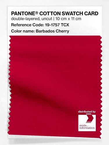 Product image of the product “PANTONE® COTTON SWATCH CARD 19-1757 TCX Barbados Cherry ”