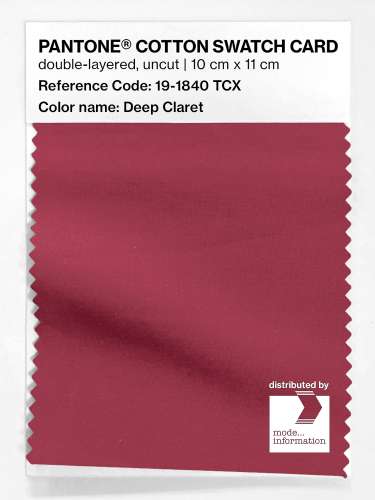 PANTONE® COTTON SWATCH CARD 19-1840 TCX Deep Claret