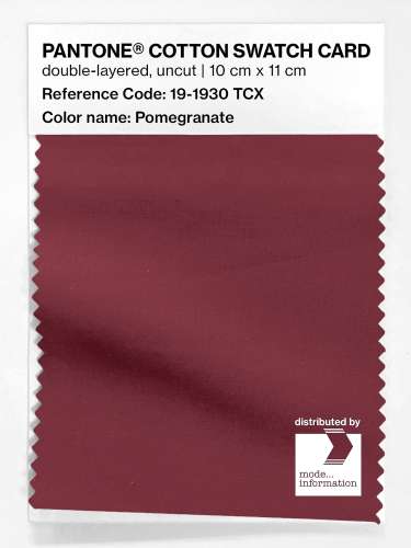 PANTONE® COTTON SWATCH CARD 19-1930 TCX Pomegranate