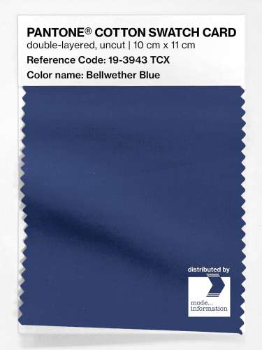 Product image of the product “PANTONE® COTTON SWATCH CARD 19-3943 TCX Bellwether Blue ”