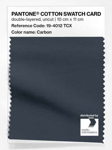 PANTONE® COTTON SWATCH CARD 19-4012 TCX Carbon