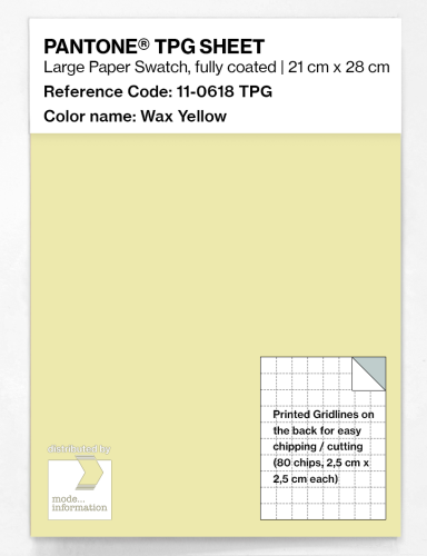Product image of the product “PANTONE® TPG SHEET 11-0618 TPG Wax Yellow ”