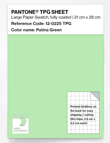 Product image of the product “PANTONE® TPG SHEET 12-0225 TPG Patina Green ”