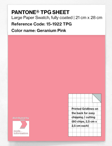 PANTONE® TPG SHEET 15-1922 TPG Geranium Pink