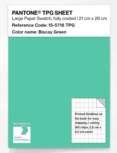 Product image of the product “PANTONE® TPG SHEET 15-5718 TPG Biscay Green ”