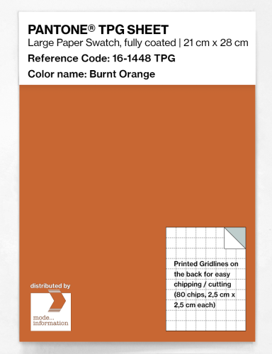 Product image of the product “PANTONE® TPG SHEET 16-1448 TPG Burnt Orange ”